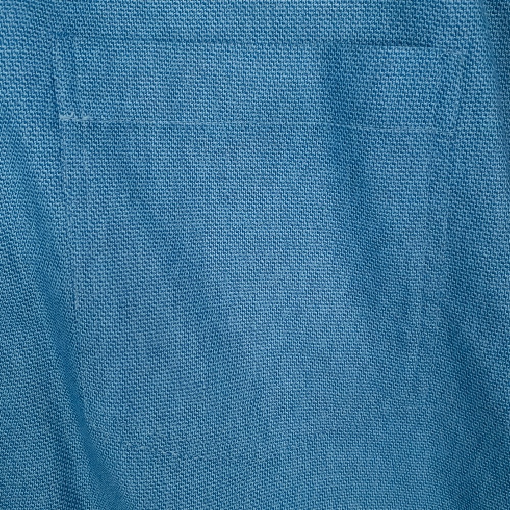 Ermenegildo Zegna Button Down Mens Shirt XL Blue Textured Long Sleeve All Cotton - Picture 8 of 15